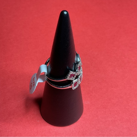 ⭐️Bomb Party RBP7725 “The Ava Set” Lab Created Ruby on Rhodium Size 10 Ring NWT - Picture 2 of 7